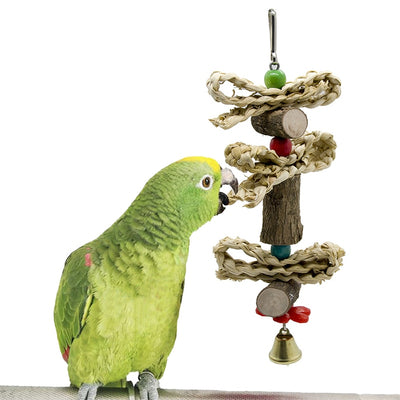 Bird-Toy Aves Vogel Hanging Wood Bite-Chewing Cute 4-Styles Speelgoed Pecking Healthy