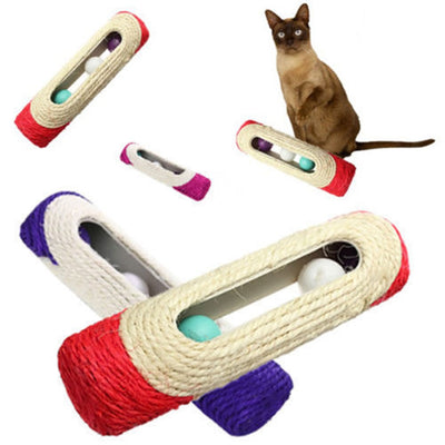 Scratcher Toys Ball-Trapped Cat-Toy Rolling-Tunnel Cat Interactive Sisal Training
