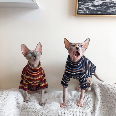 Sweater Hairless Sphinx Knitted Striped for Clothing Warm Cat-Supplier