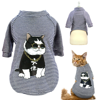 Puppy-Clothing Cats Kitten Small Stripe Dogs Fashion Summer for Soft Cotton Vest Dog-T-Shirt-Shirts