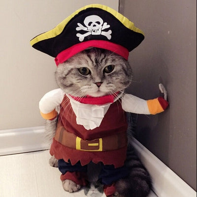 Suit Cat-Costume Dressing-Up Corsair Pirate Funny Cat Party Halloween for Clothing