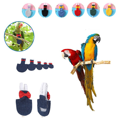 Pet Bird Diaper Adjustable Cockatiel Flying Suit Leash Parrot Pigeon Clothes