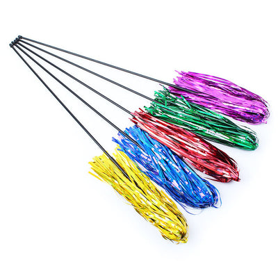 pawstrip 10pcs/lot Colorful Ribbon Wand 50cm Long Plastic Stick Pet Teaser Toy