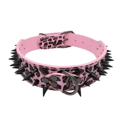 Dog-Collar Studded Spikes Pitbull Large Dog Sharp Mastiff Big with Black for 2--Width