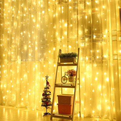 Curtain Led-Lamp-Ornaments Christmas-Decorations Enfeites-De-Natal New-Year-Lights Home-Party