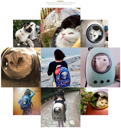 Space Capsule Astronaut Pet Cat Backpack Bubble Window for Kitty Carrier Crate Outdoor Travel Bag