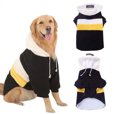 HOOPET Pet Big Dogs Autumn and Winter Wear Warm Clothes Walking Dress Two Feet
