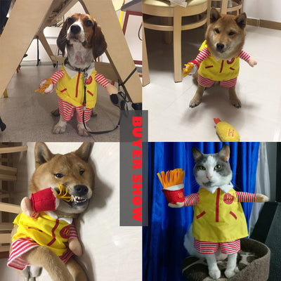 Funny Pet Cat Waiter Cosplay Role Play Suit Clothing Halloween