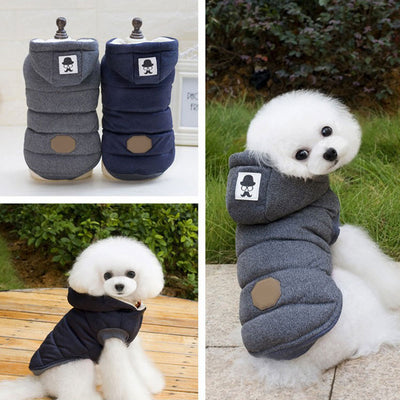 Autumn Winter Warm Hooded Pet Dog Clothes with Hood Thickening Cotton Puppy Dogs Coat Jackets