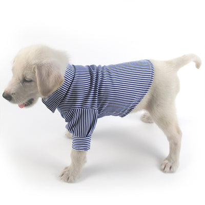 WANGUPET Dog Shirt Social Long-Sleeve Clothing Brand Stripe Slim-Fit Leisure Casual Fashion