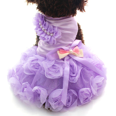 Bow-Dresses Apparel Tutu Puppy-Skirt Princess-Dress 2-Colours Pet-Dog Cat Spring/summer