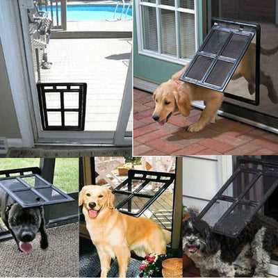 Pet-Dog-Gates Flap Screen Pet-Tunnel Fence-Free Puppy-Door Access-Door Window-Security