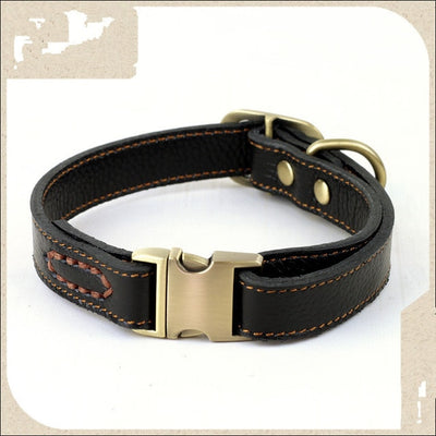 Pet-Dog-Collars Top-Quality Genuine-Leather Dogs Adjustable Large Medium for Heavy-Duty