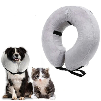 Nicrew Collar Medical-Cone Vet-Approved Elizabethan-Wound Inflatable Healing Dog Cat