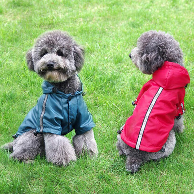 Raincoat Fleece-Liner Pets Jacket Pet-Clothing for Cat Dog Reflective Warm Hood Drawstring