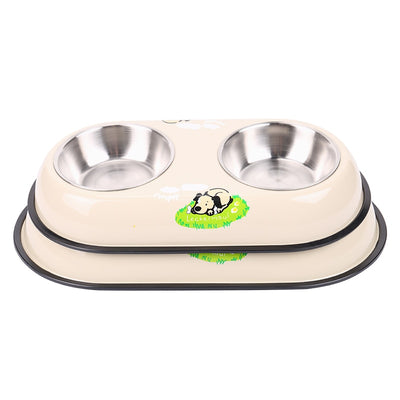 Feeder Dog-Bowl Easy-Take Dog-Drinking-Big Puppy Stainless-Steel Food-Water-Feeder
