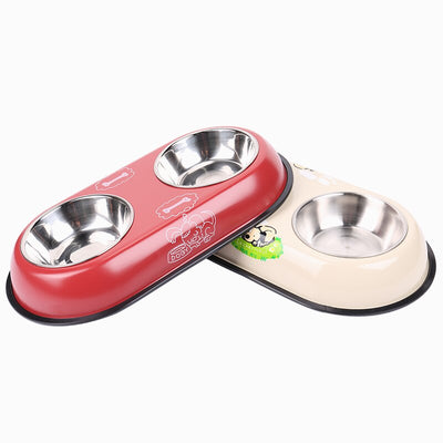 Feeder Dog-Bowl Easy-Take Dog-Drinking-Big Puppy Stainless-Steel Food-Water-Feeder