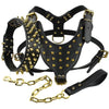 Chain-Leash-Set Harness Spiked Pitbull Mastiff Large Studded-Dog-Pet-Collar And for Medium