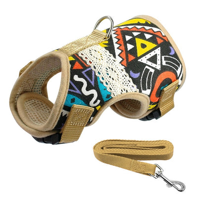 Jacket Leash Dog-Harness Pet-Puppy Dogs Soft-Printed Small Poddle-Chihuahua Vest Medium