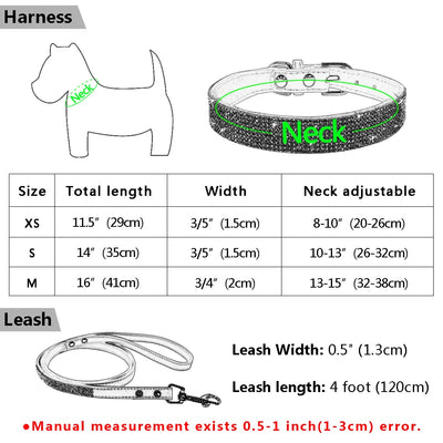 Leash-Set Collars Rhinestone Dogs Adjustable Pink Suede Small Walking Puppy Medium XS