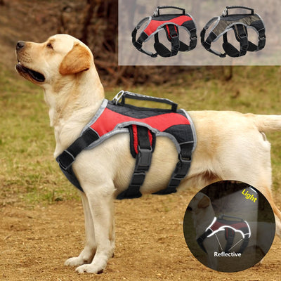 Pet-Mesh-Vest Dog-Harness Husky Labrador Dogs Reflective K9 Large Lift Walking with Quick-Control-Handle