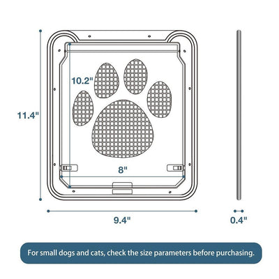 Saideng Window-Door-Screen Doggie Flap Pet-Cat-Footprint-Pattern Pet-Supplies