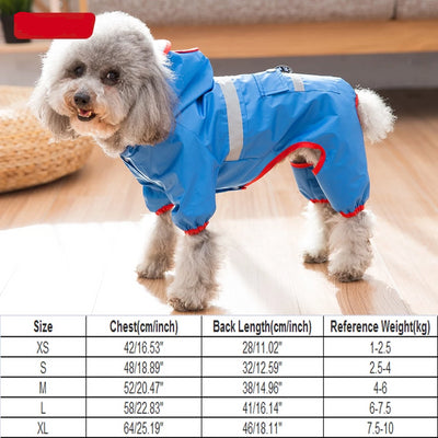 Hipidog Jumpsuit Raincoat Waterproof Dog-Translucent Chihuahua for Small Yorkshire Overalls