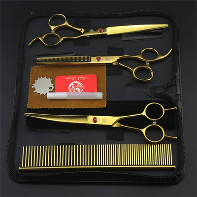 7-Hair-Cutting-Tools-Kit Dog-Grooming-Scissors-Set Shears Clippers Pet-Scissors Dogs