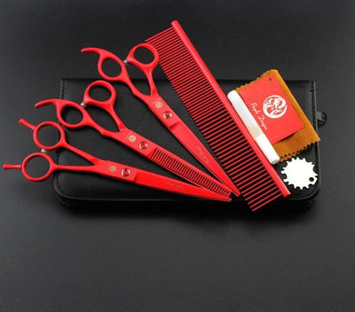 7-Hair-Cutting-Tools-Kit Dog-Grooming-Scissors-Set Shears Clippers Pet-Scissors Dogs