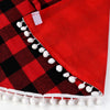Ourwarm Skirt Christmas-Tree-Skirt Buffalo Plaid Black Red And 122cm for Pom-Pom-Balls
