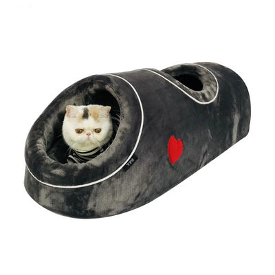 pawstrip Winter Cat Beds Soft Warm Small Coral Fleece Tunnel