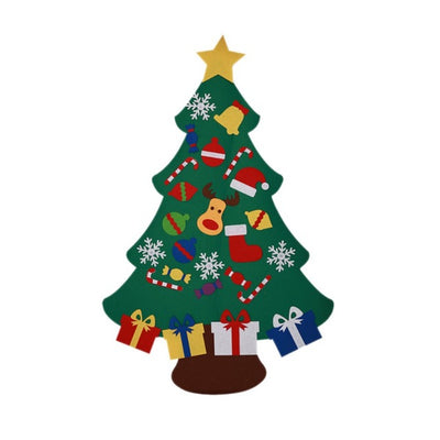 Power Felt Christmas Tree with Lovely Ornaments Door Wall Hanging Decoration New Year