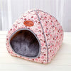 GOEMIMI Cat Warm Cave Lovely Bow Design Puppy Winter Bed Kennel