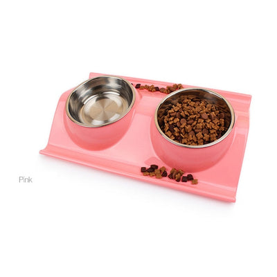 Food-Bowl Water-Food-Storage-Feeder Puppy Stainless-Steel 3-Colors Combo Rice-Basin Pet-Dog