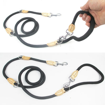 Two-Dog Leashes Short Leads Dog-Rope P-Chain-Collar Adjustable Nylon Long Tied Multifunction