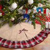 Ourwarm Skirt Christmas-Decorations Ruffle-Edge Xmas-Tree Plaid for Home New-Year Gifts