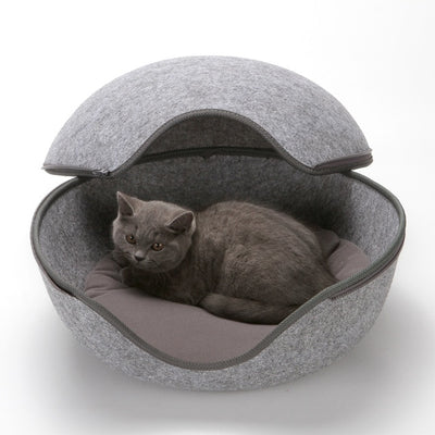 PAWZ Road Egg Shape Cat Bed Sleeping Bag Zipper Felt Cloth