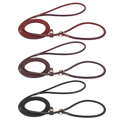 4ft/5ft Leather Dog Leash P Chian Collar Traction Lead Rope For Chihuahua Bulldog Collars Pet Supplies