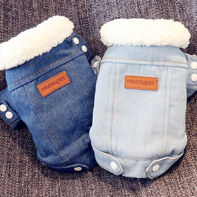 Costume Coat Jeans Pet-Clothing Dog-Jacket Puppy Poodle-Bichon Chihuahua Winter Denim