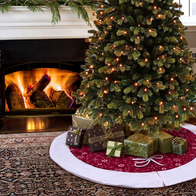 Ourwarm Carpet-Skirt Merry-Christmas Snowflake Xmas-Tree-Decoration Plush 122cm Velvet