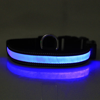 Light Dog-Collar Flashing Nylon Night-Safety Rechargeable Glow LED Solar-Usb