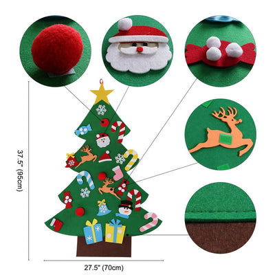 OurWarm Felt Christmas Tree with Ornaments Toddler New Year Toys DIY Craft  Artificial Tree
