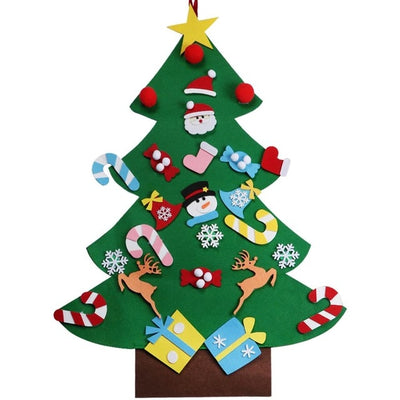 OurWarm Felt Christmas Tree with Ornaments Toddler New Year Toys DIY Craft  Artificial Tree