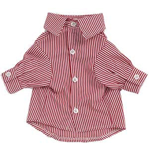 WANGUPET Dog Shirt Social Long-Sleeve Clothing Brand Stripe Slim-Fit Leisure Casual Fashion