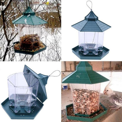 Asypets Bird-Feeder Food-Container Hanging Garden-Decoration Pavilion Outdoor Cage-Cup
