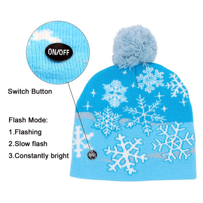 Ourwarm Hat Sweater Christmas-Hat Knitted Adult Children Light-Up LED for Beanie Ugly