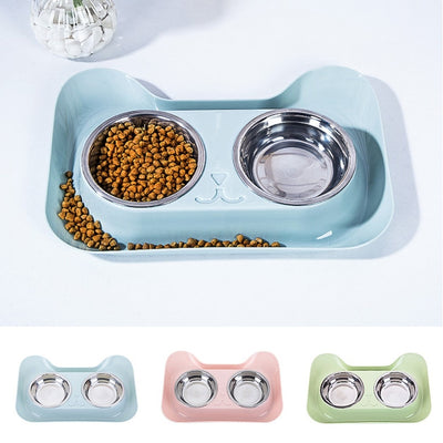 1Pc Durable Double Stainless Steel Dog Cat Bowls