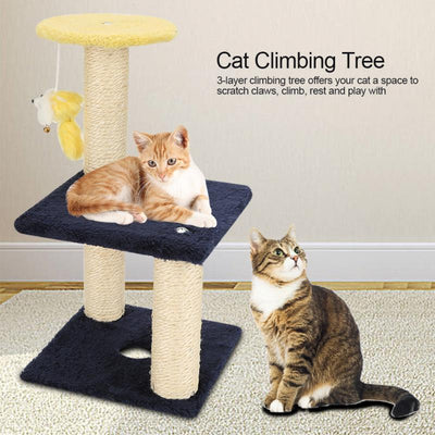 Zerodis 3 Layer Cat Climbing Scratching Post Hanging Toy Home