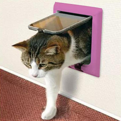VKTECH 4 Way Lockable Kitten Door Security Flap ABS Plastic