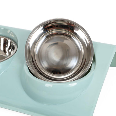 Stainless Steel Double Pet Bowls Food Water Feeder for Dog Puppy Cats Pets Supplies Feeding